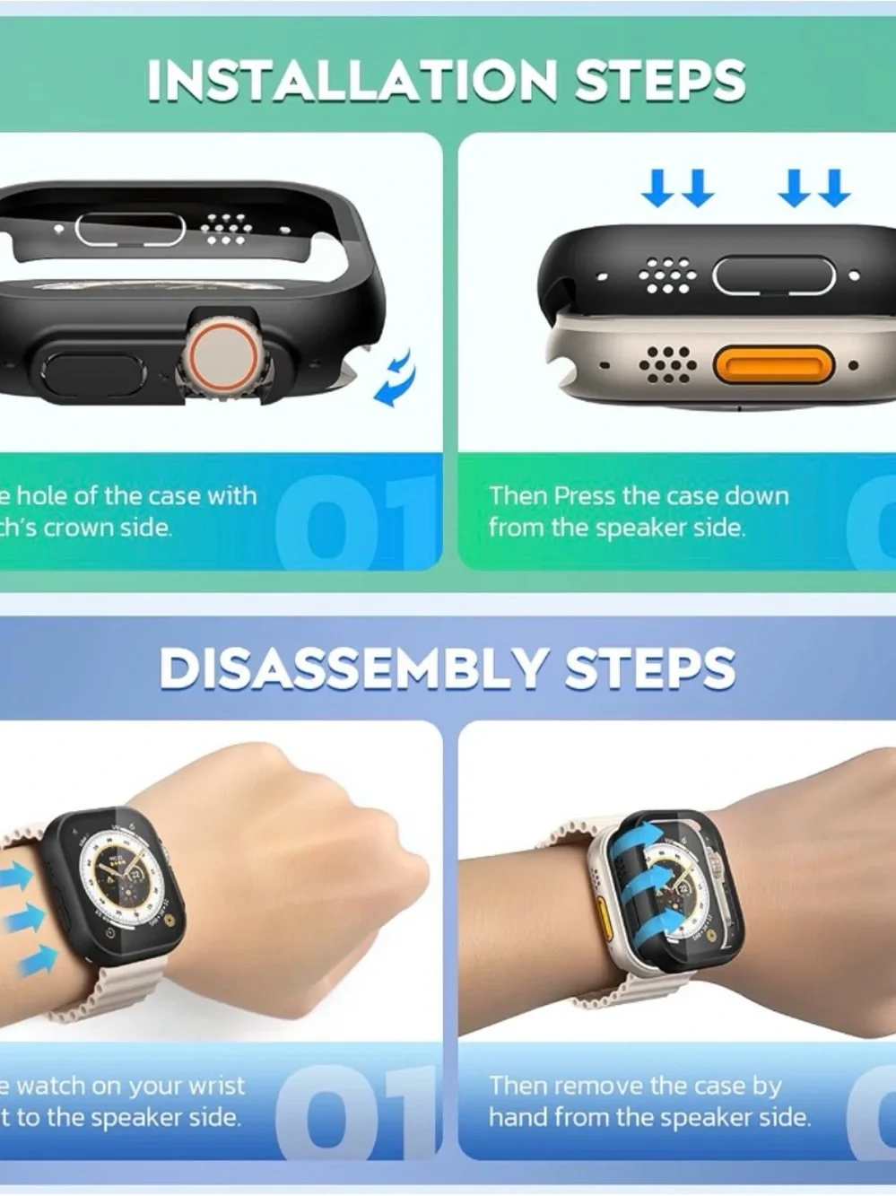 Misxi 2-Pack Apple Watch Ultra 49mm Cases with Tempered Glass Screen Protectors